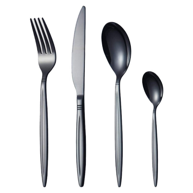 Set 24 piese x Tacamuri din Inox Negre