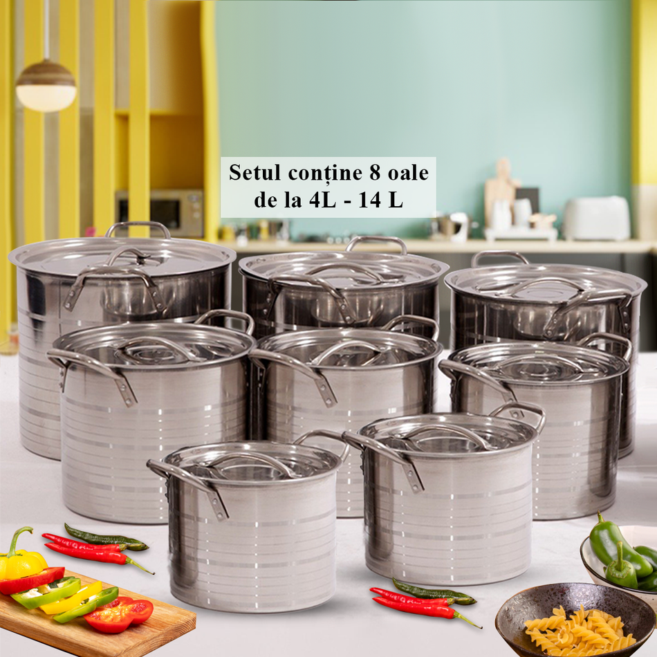 Set 8 oale inox